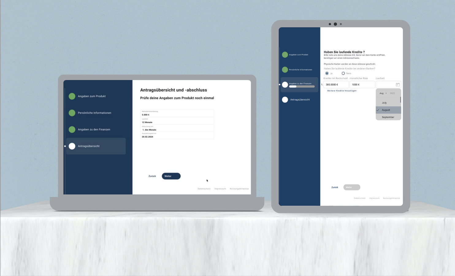 Antragsübersicht – Vorschau