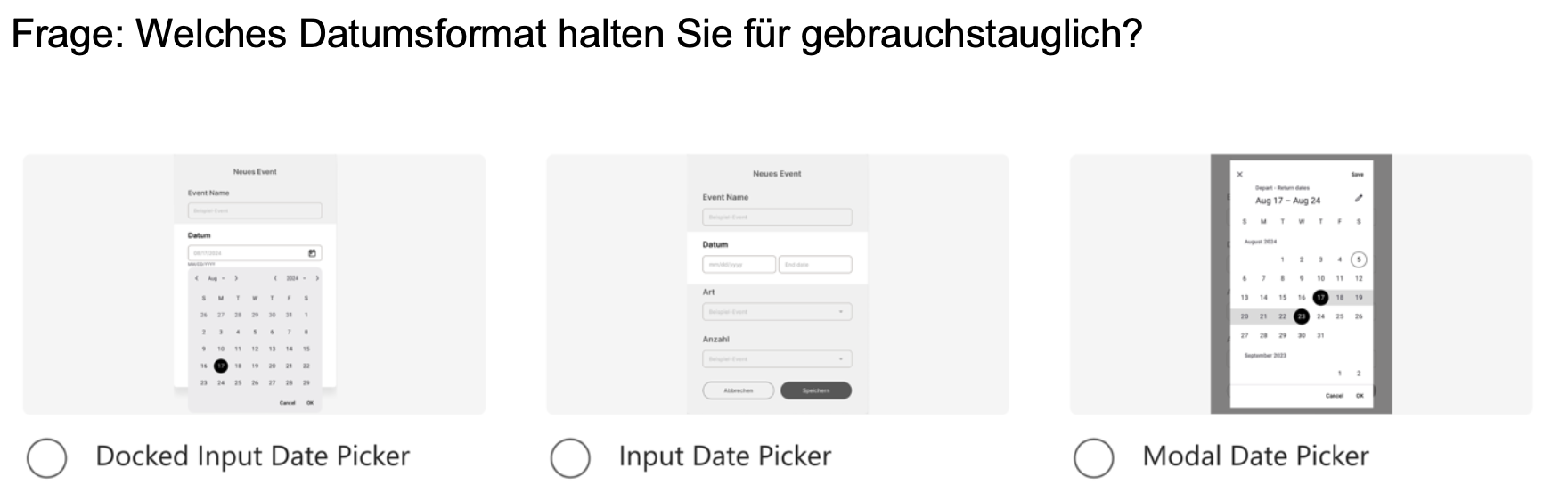 A/B-Tests Kalenderansicht