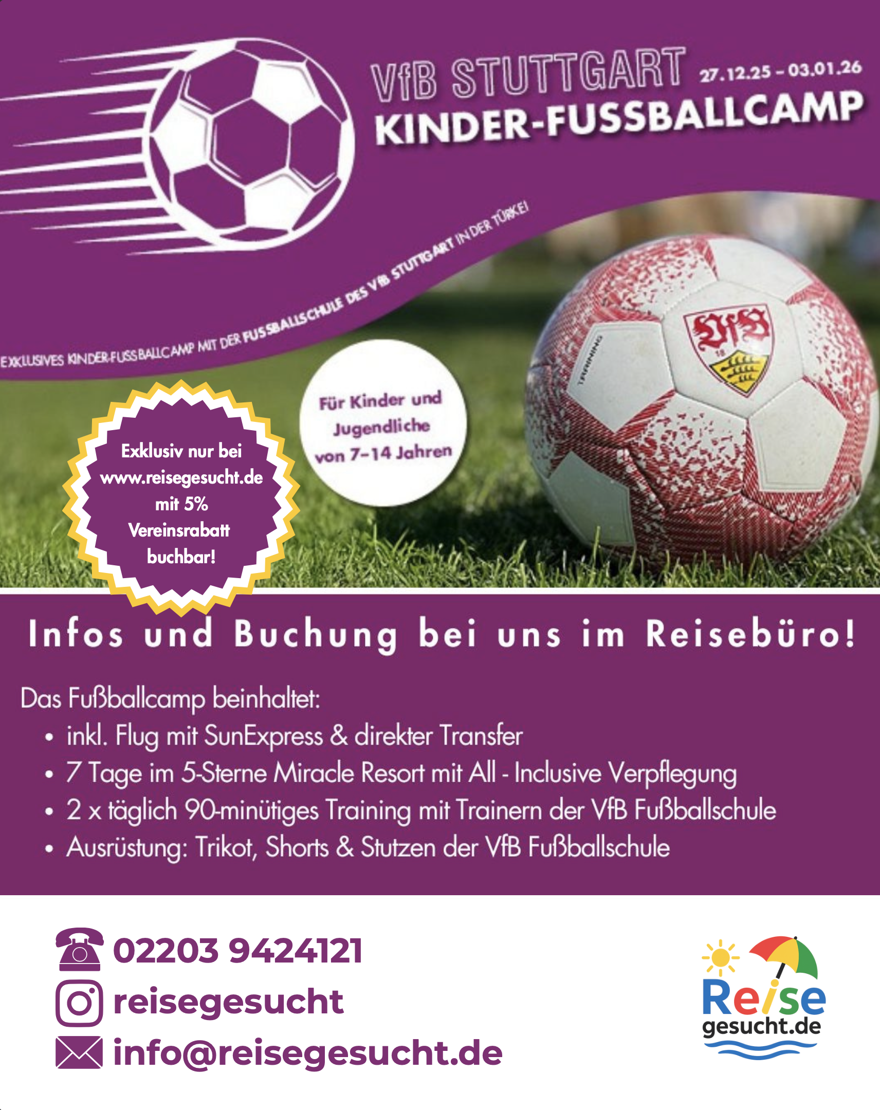 Instagram Post Fußballcamp Antalya